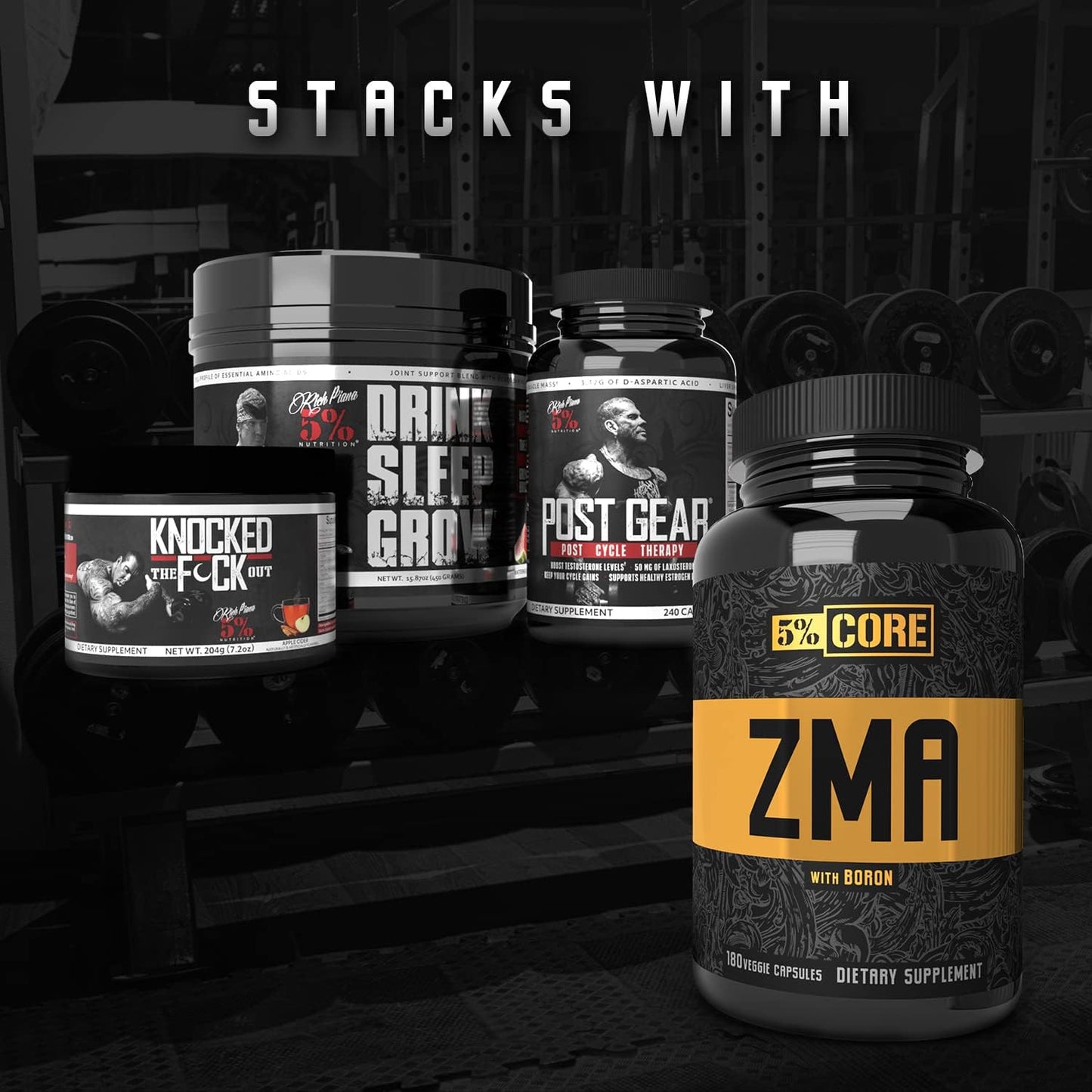 5% Nutrition Core ZMA for Recovery, Zinc, Magnesium & B6 (90 Capsules)