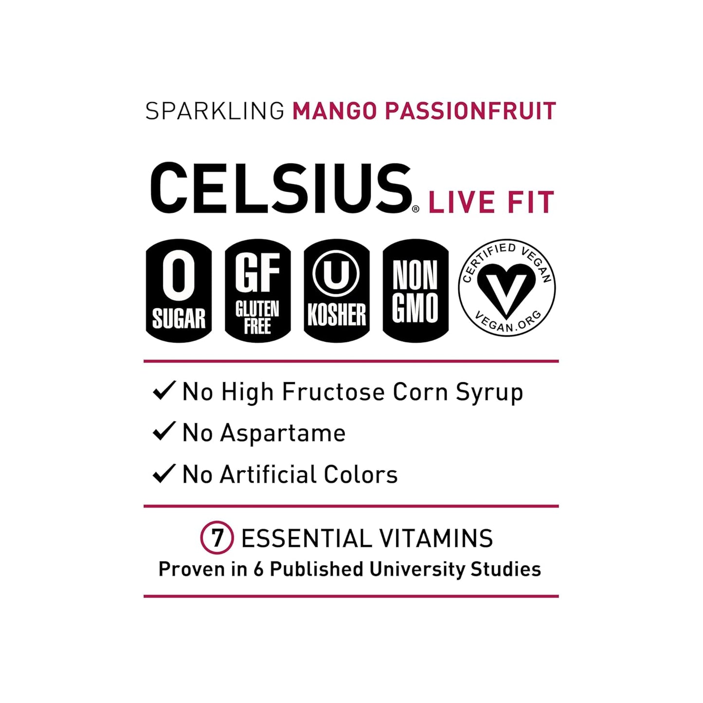 CELSIUS Mango Passionfruit Energy Drink (12 Fl Oz, Pack of 12)