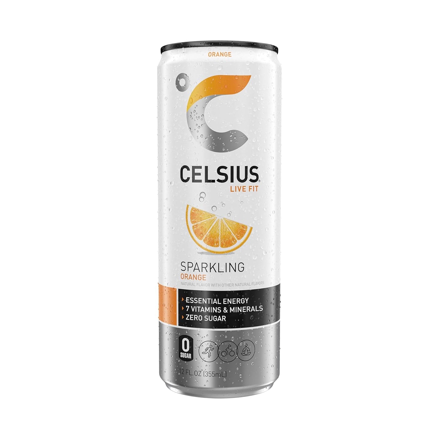 Celsius Sparkling Orange Energy Drink (12 Fl Oz, Pack of 12)