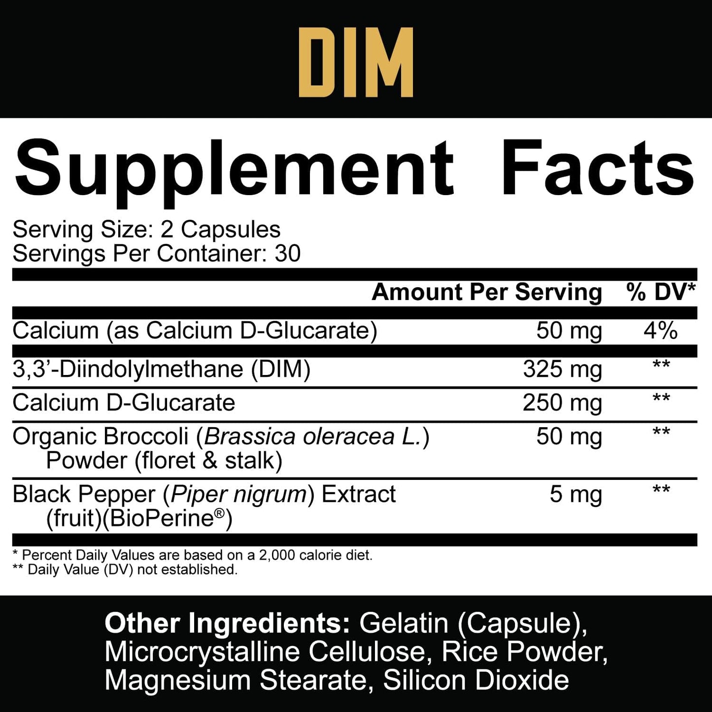 5% Nutrition Core DIM Supplement for Estrogen Regulation (60 VegCaps/30 Servings)