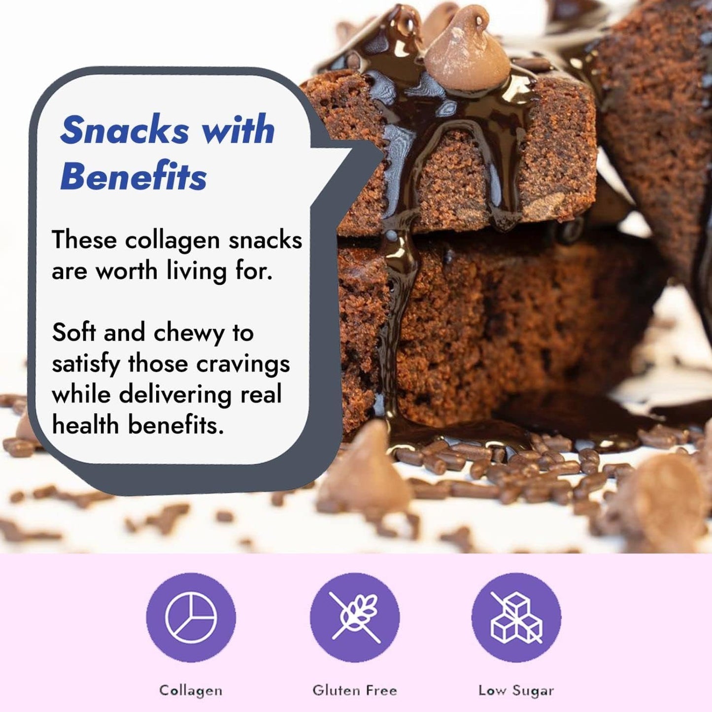 321glo Collagen Protein Brownie, Keto, Gluten-Free, Low Sugar (12 Pack, Chocolate Fudge)