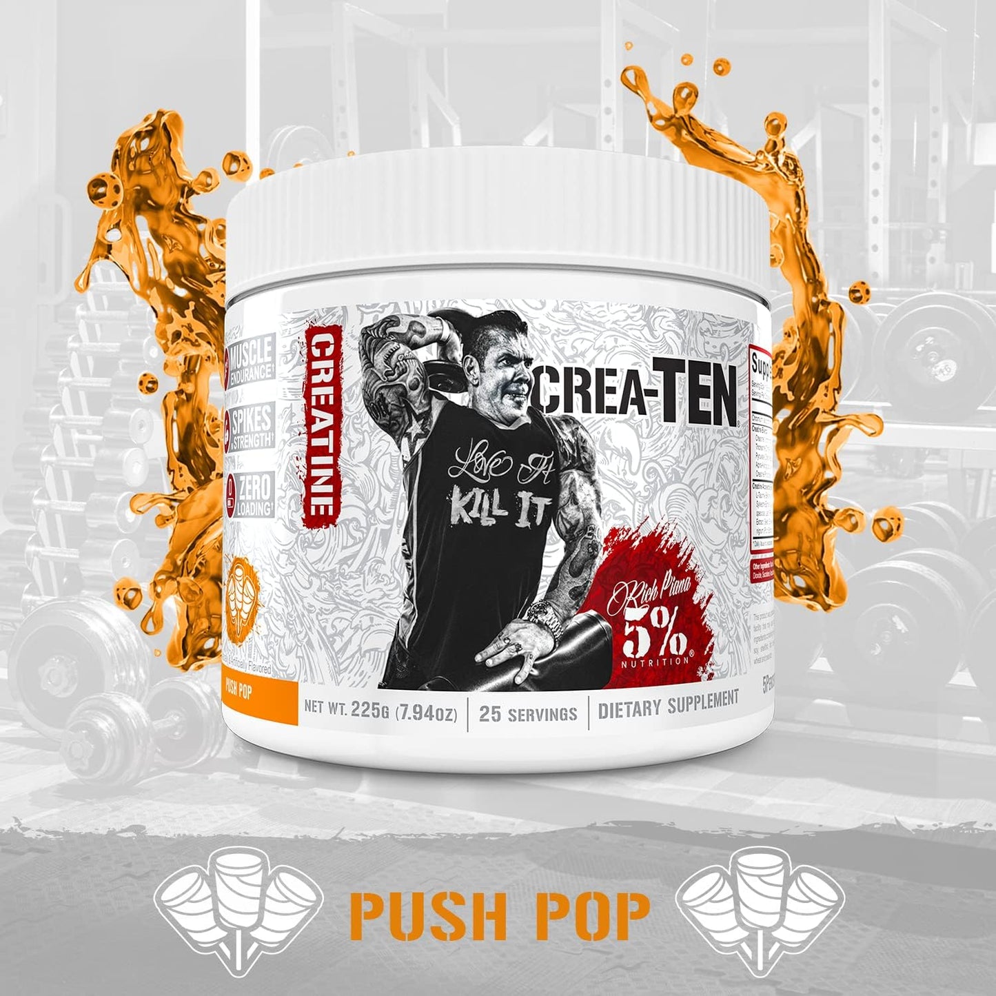 5% Nutrition CreaTEN Creatine for Muscle Gain, Power & Recovery (Push Pop)