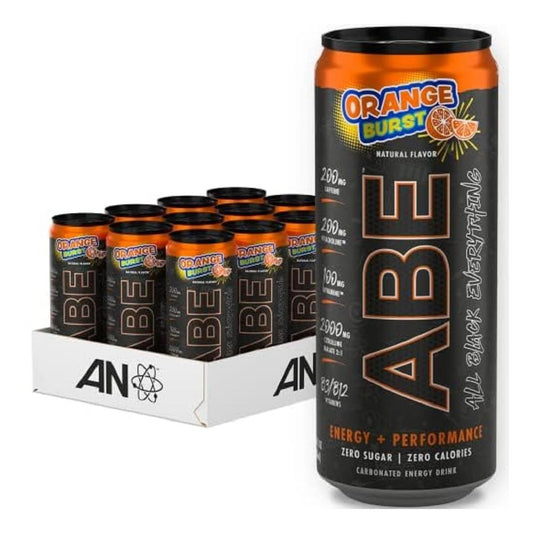 Black Everything Sugar-Free Energy Drink, Orange Burst, 0 Cal (12 Pack, 200mg Caffeine)