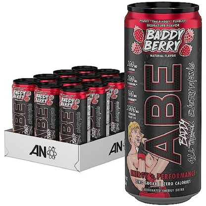 Baddy Berry Sugar-Free Energy Drink, 0 Cal, 200mg Caffeine, Pre-Workout (12 Pack)