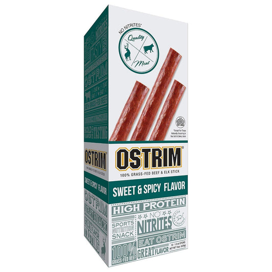 Sweet & Spicy Ostrim Beef & Elk Jerky Sticks (1.5 oz, Pack of 10)