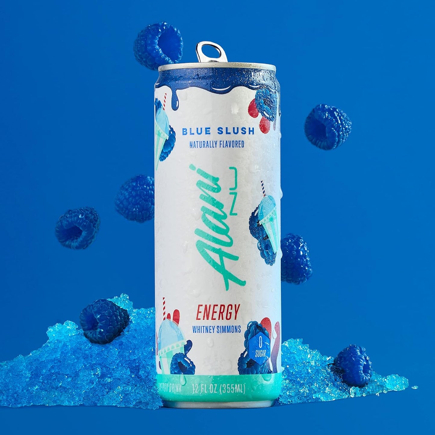 Alani Nu Blue Slush Energy Drink, 200mg Caffeine, Zero Sugar (12 Pack, 12 Fl Oz)