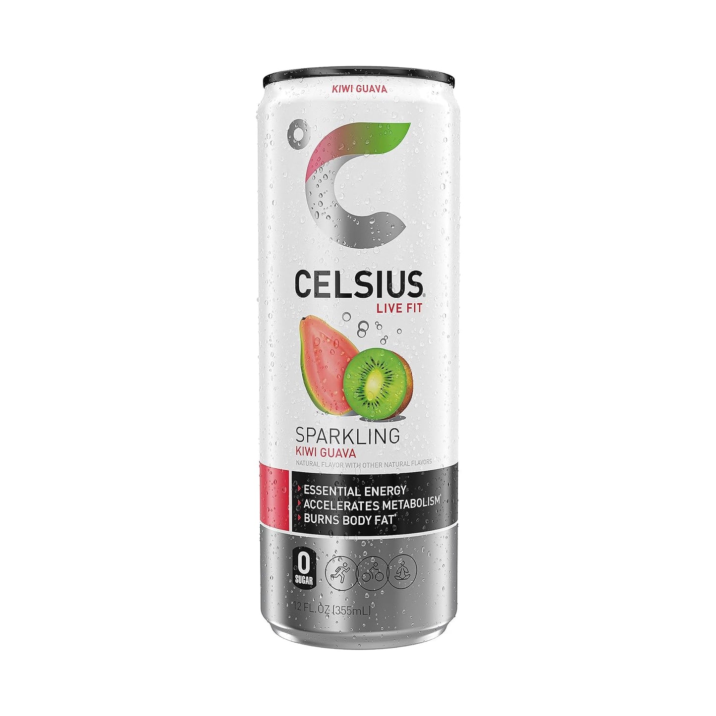 CELSIUS Sparkling Kiwi Guava Energy Drink (12 Fl Oz, Pack of 4)