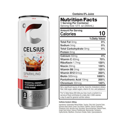 CELSIUS Sparkling Cola Energy Drink (12 Fl Oz, Pack of 12)