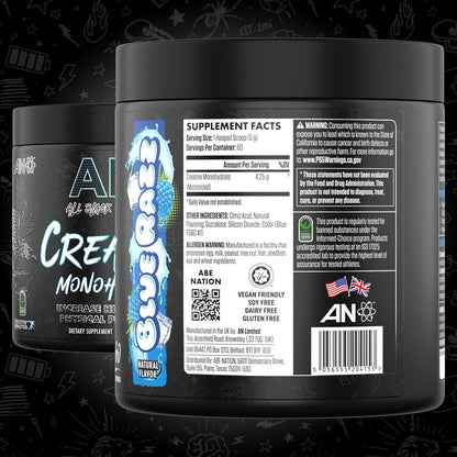 All Black Everything Creatine Monohydrate - Blue Razz (60 Servings)