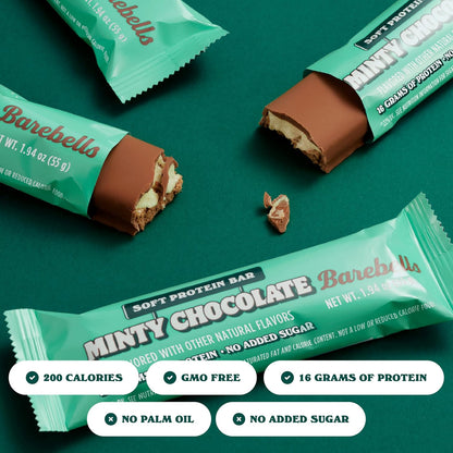 Barebells Mint Chocolate Protein Bars, 16g Protein, 2g Sugar (12 Pack, 1.94oz)