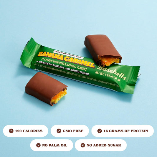 Barebells Banana Caramel Protein Bars - High Protein Snack (12 Count)