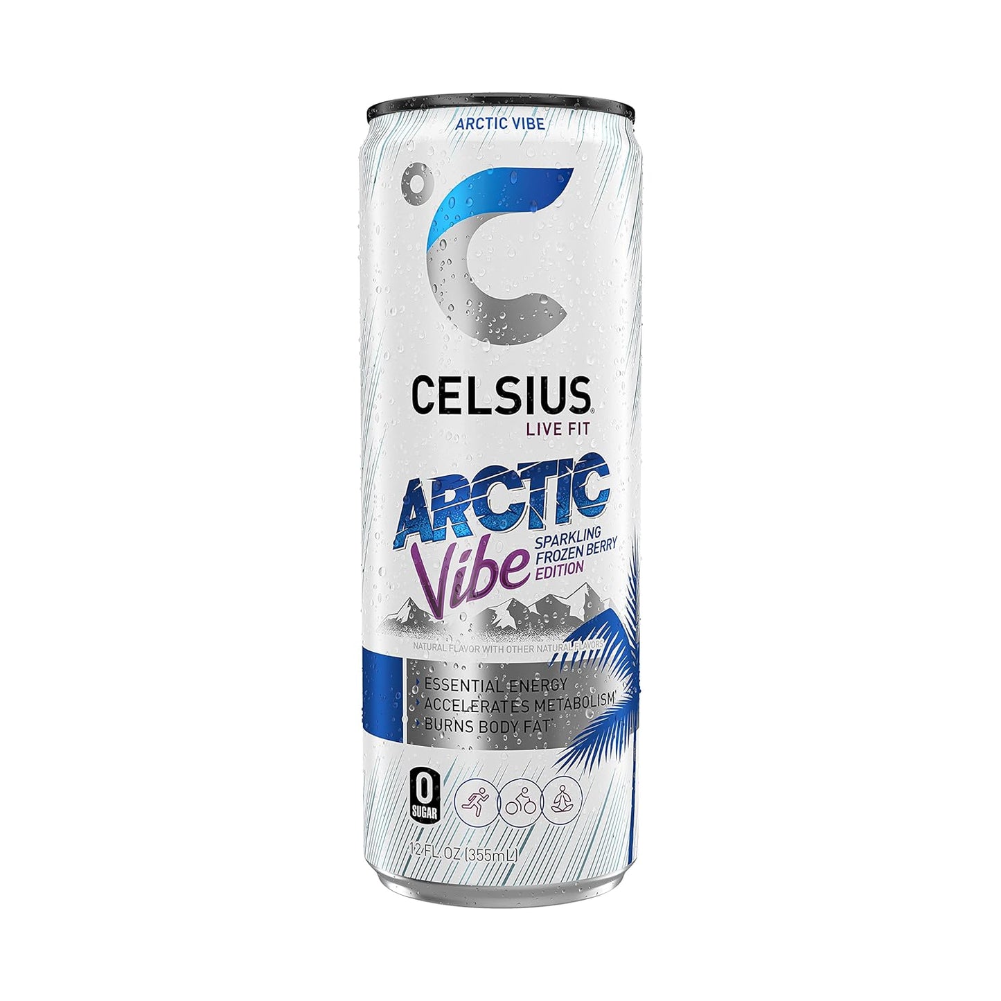 CELSIUS Arctic Vibe Sparkling Energy Drink (12 Fl Oz, Pack of 24)