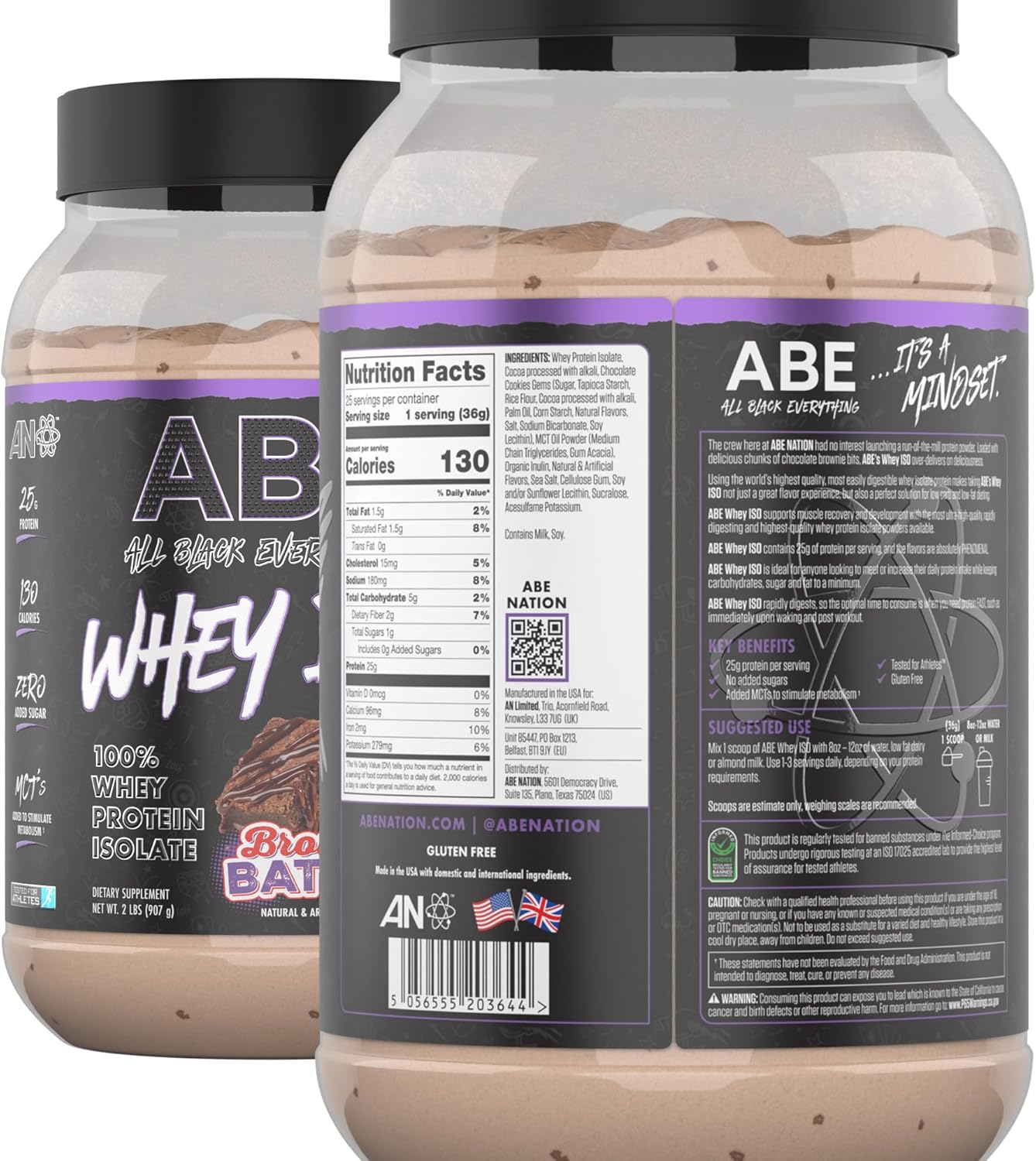 All Black Everything Whey Protein Powder, Brownie Batter (27 Servings, 25g)