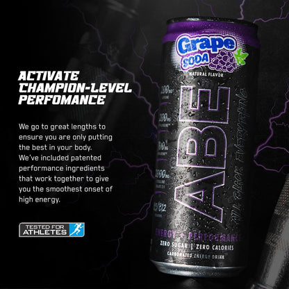 Black Everything Zero-Calorie Grape Energy Drink (12 Pack, 200mg Caffeine)