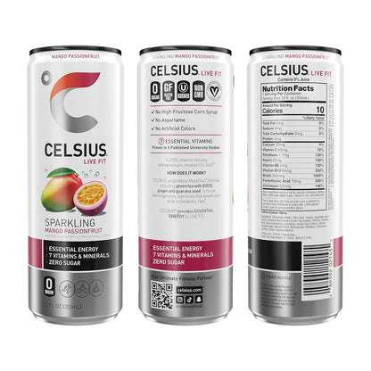 CELSIUS Mango Passionfruit Energy Drink (12 Fl Oz, Pack of 12)