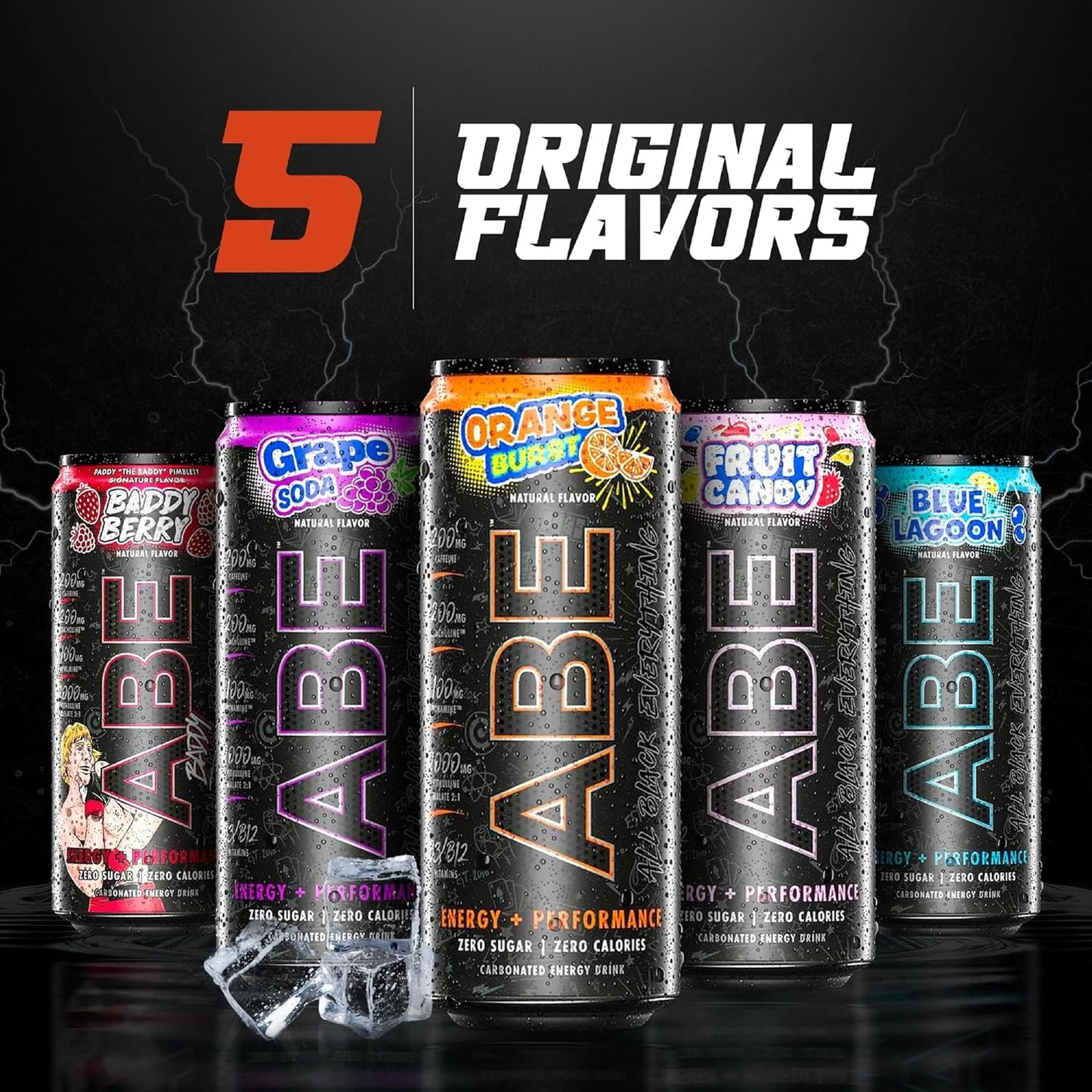 Black Everything Sugar-Free Energy Drink, Orange Burst, 0 Cal (12 Pack, 200mg Caffeine)